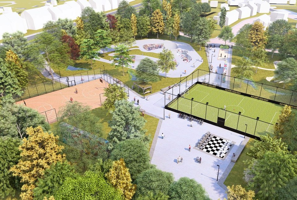 skatepark overzicht in 3d