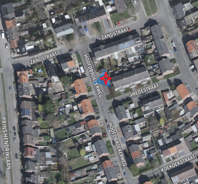 Vredestraat 1 Bovenaanzicht