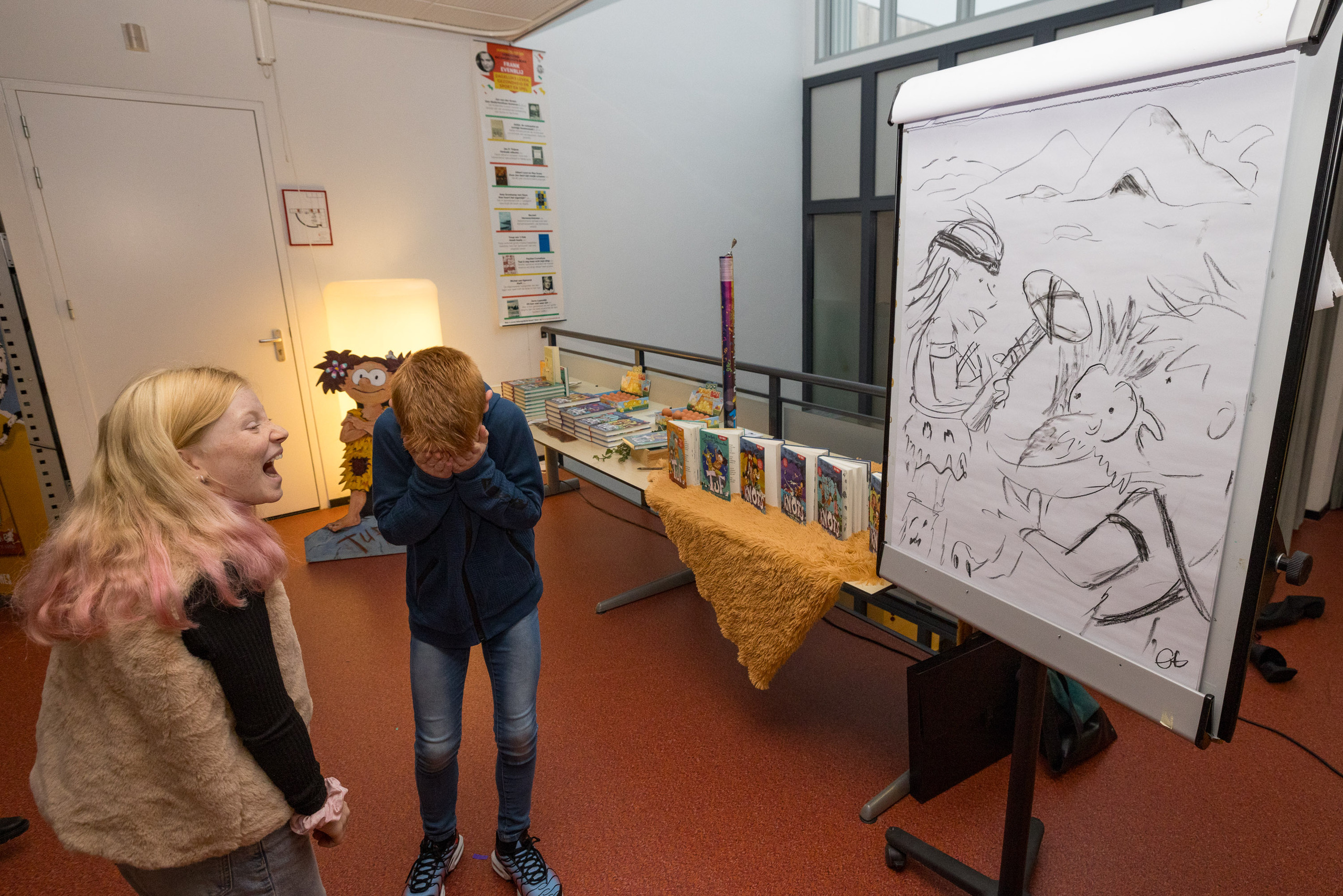 Bieb opening kinderboekenweek Lynn en Jorden resultaat tekening