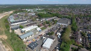 Luchtfoto van bedrijventerrein Brunssum