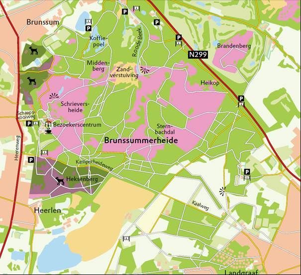 overzicht hondenlosloopgebieden Brunssummerheide